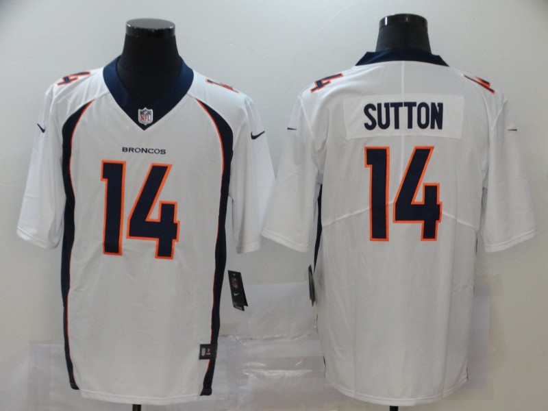 Men's Denver Broncos #14 Courtland Sutton White Vapor Untouchable Limited NFL Stitched Jersey